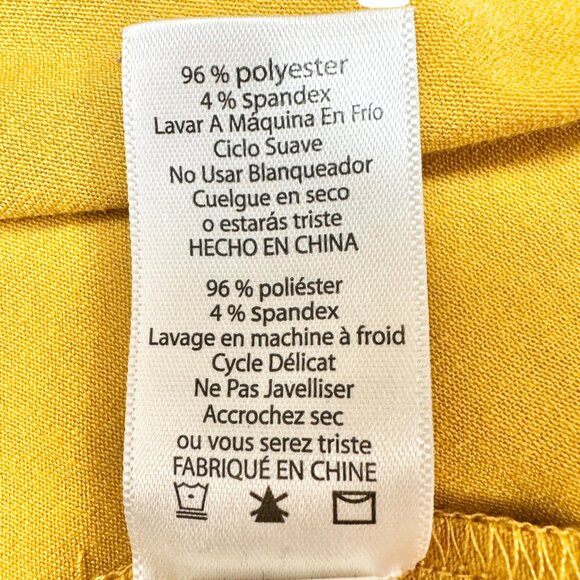 LuLaRoe Carly Dress Womens M SS Mustard Yellow A-Line Soft Stretchy Pocket HiLow - Picture 5 of 9